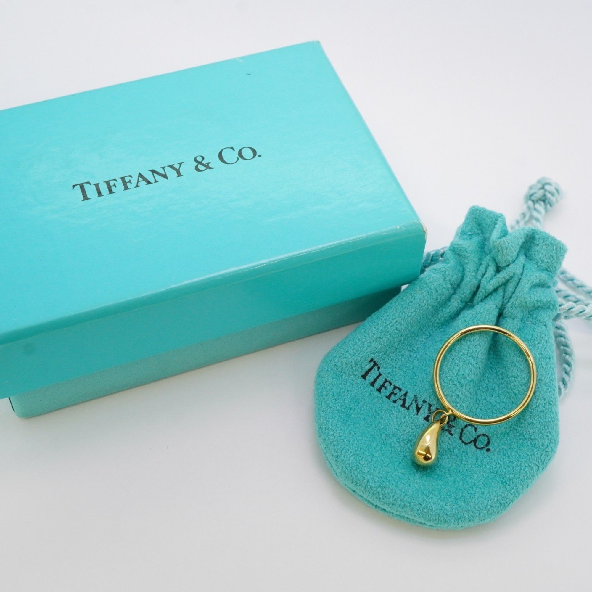 Tiffany ring teardrop K18YG yellow gold size 11 ladies