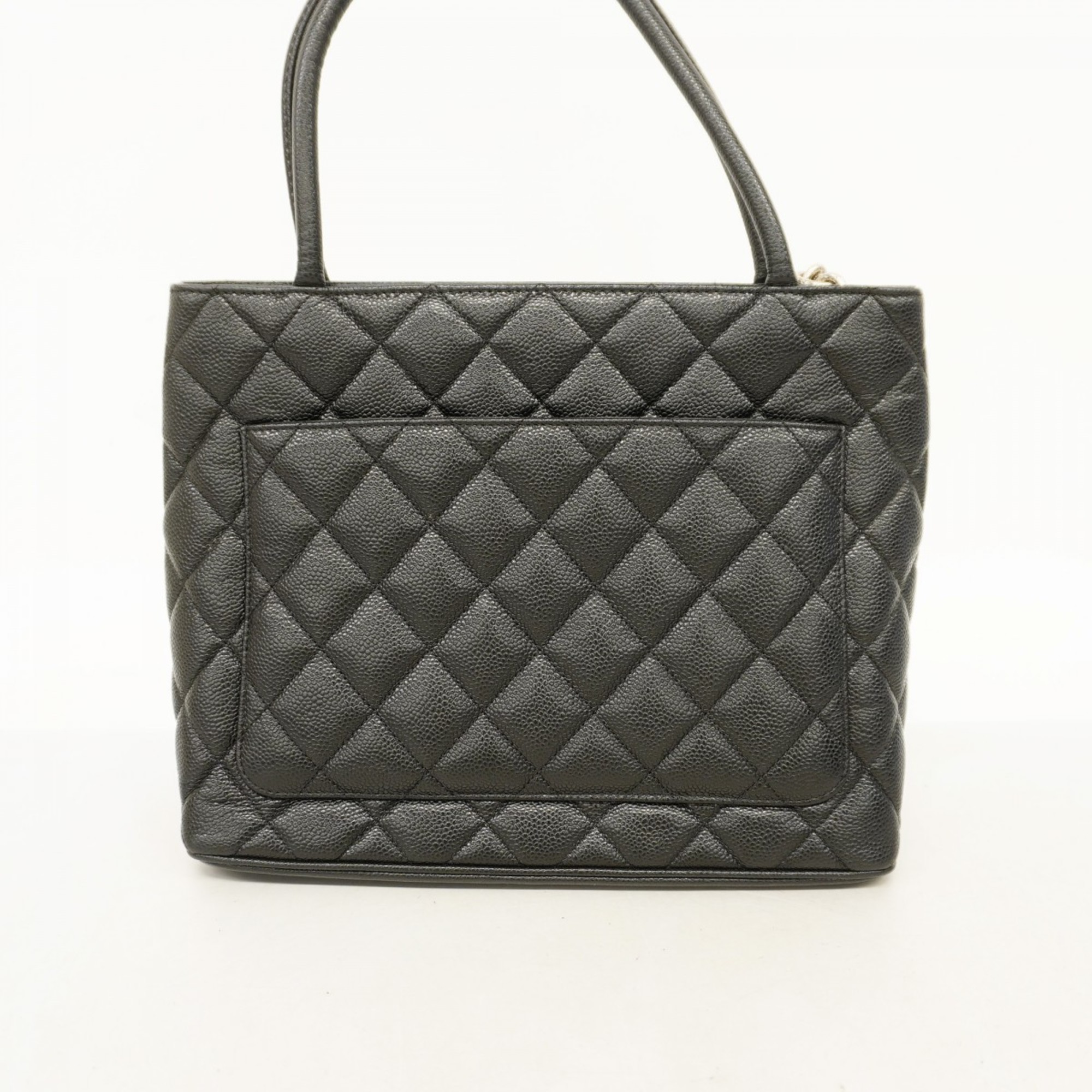 Chanel Tote Bag Reproduction Caviar Skin Black Women's