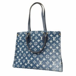 Louis Vuitton Tote Bag Monogram Jacquard Denim On the Go MM M59608 Marine Ladies