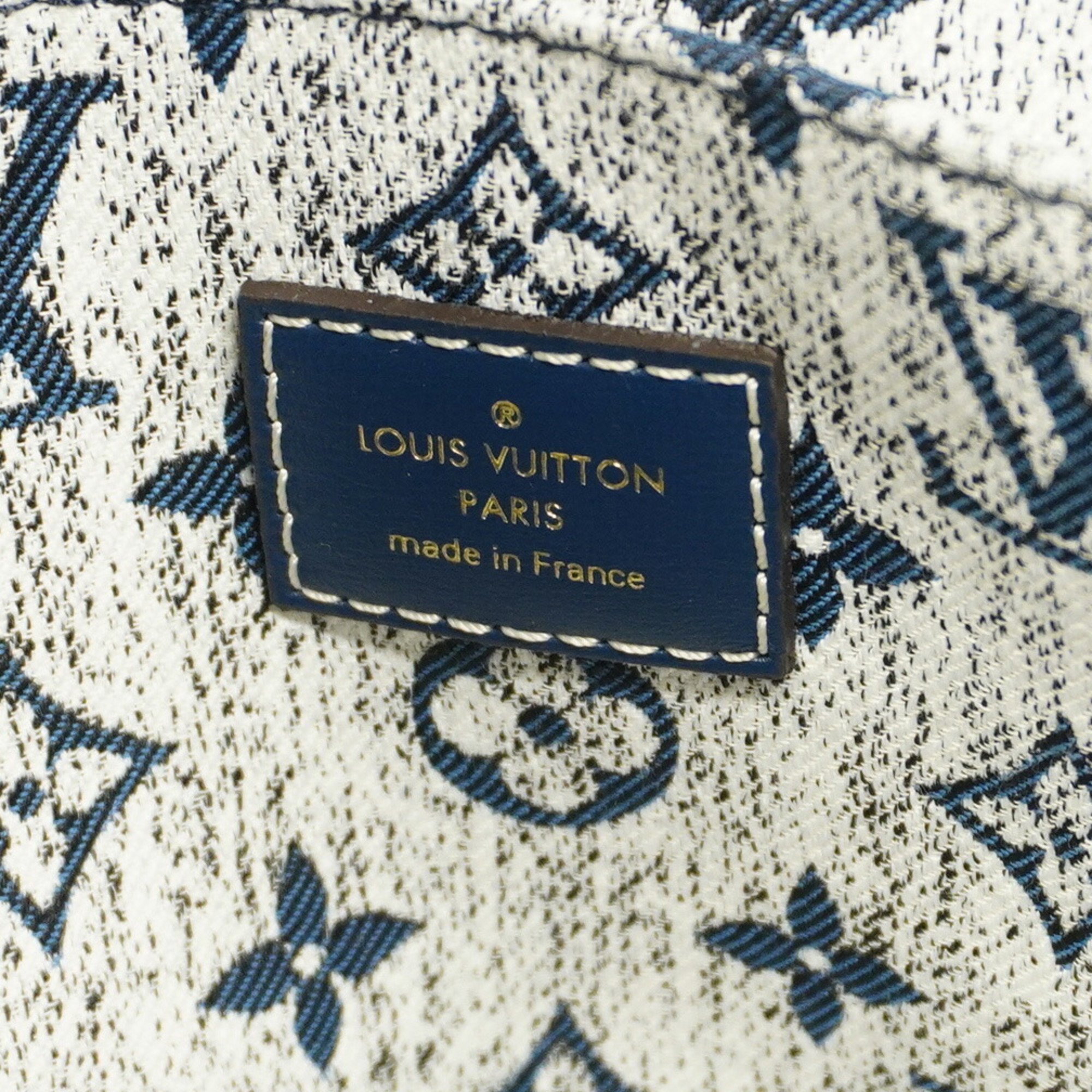 Louis Vuitton Tote Bag Monogram Jacquard Denim On the Go MM M59608 Marine Ladies