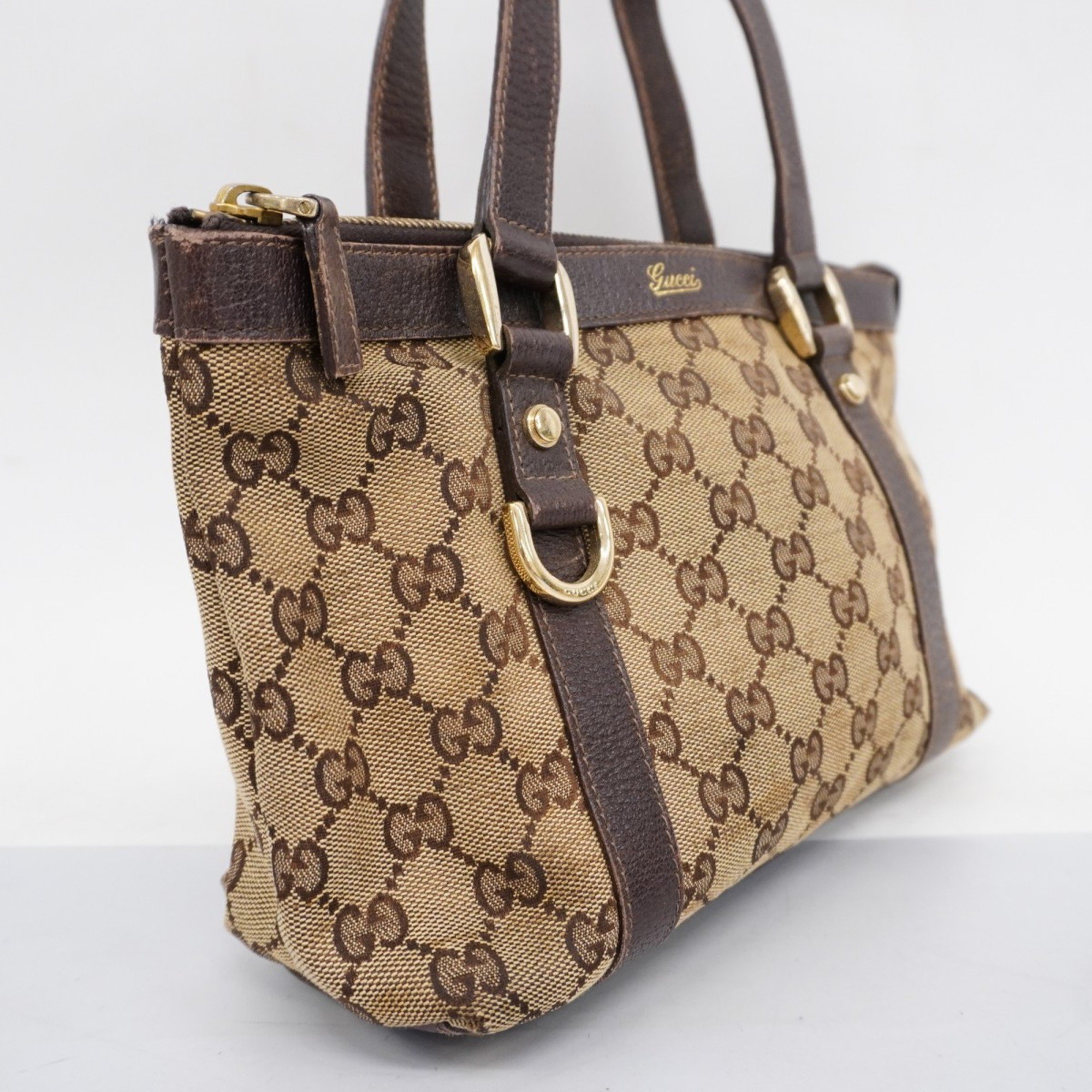 Gucci Handbag GG Canvas Abby 141471 Beige Brown Women's