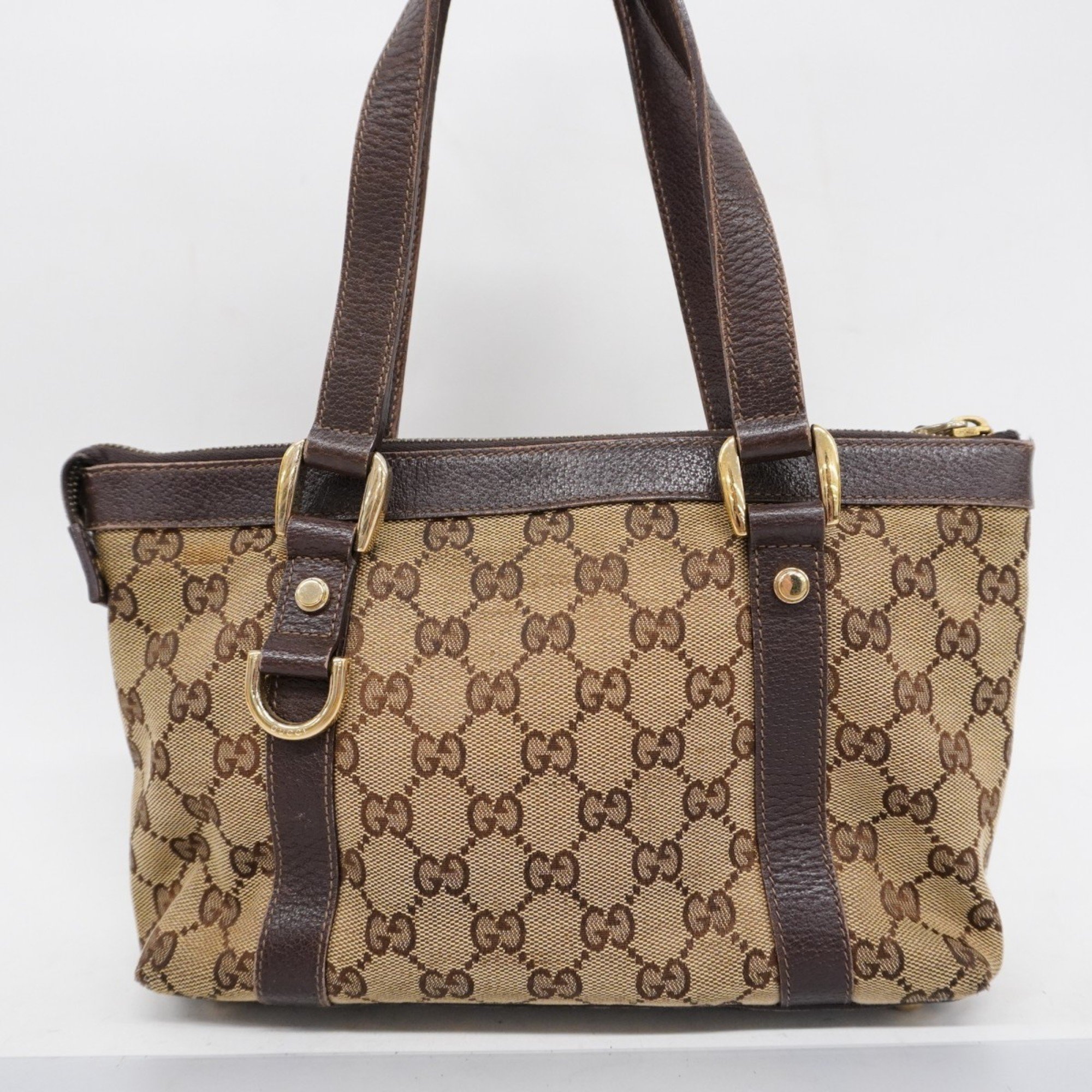 Gucci Handbag GG Canvas Abby 141471 Beige Brown Women's