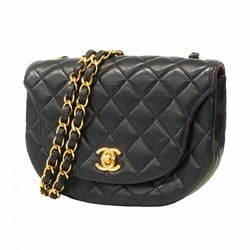 Chanel Shoulder Bag Matelasse Lambskin Navy Women's