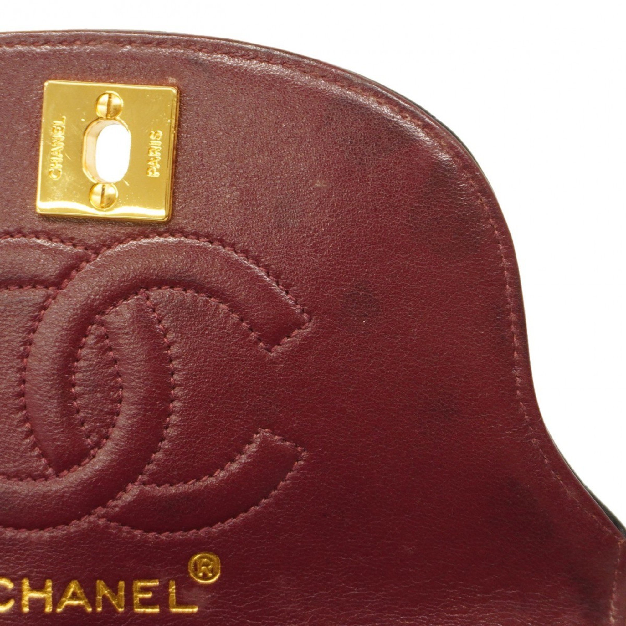 Chanel Shoulder Bag Matelasse Lambskin Navy Women's