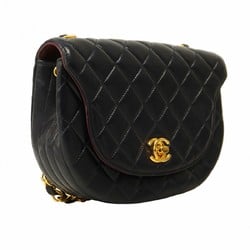 Chanel Shoulder Bag Matelasse Lambskin Navy Women's