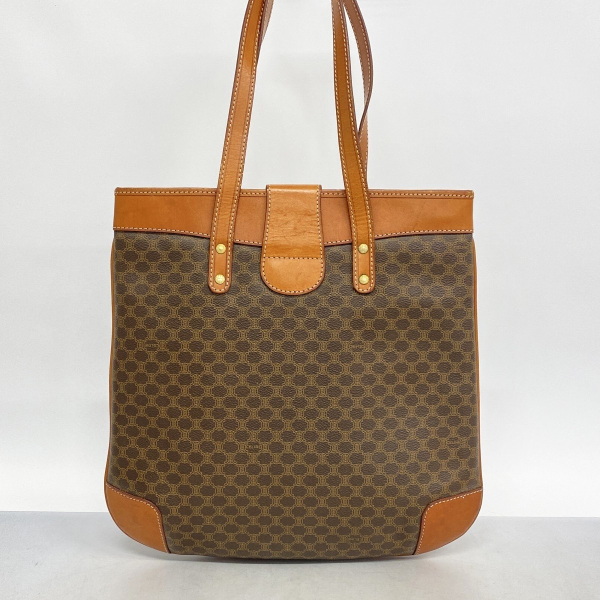 Celine Tote Bag Macadam Brown Women's