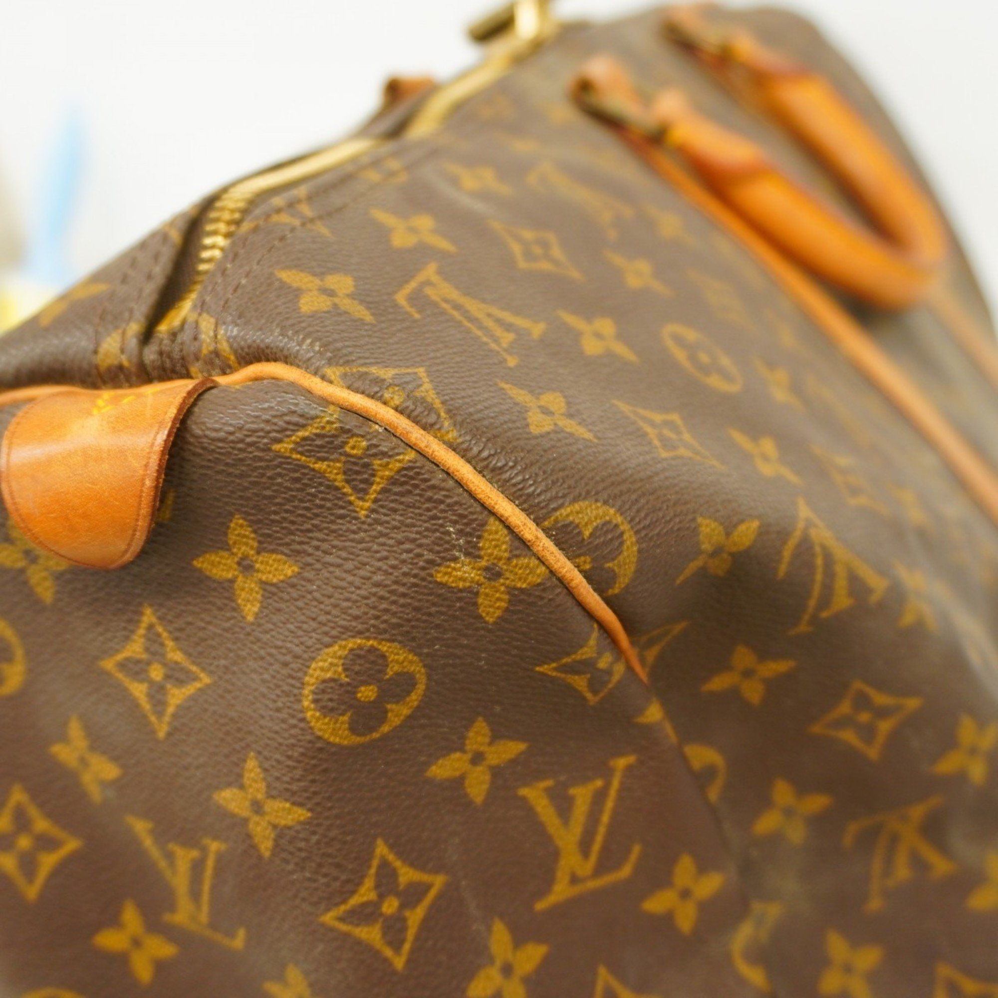 Louis Vuitton Boston Bag Monogram Keepall 55 M41424 Brown Men's Women's