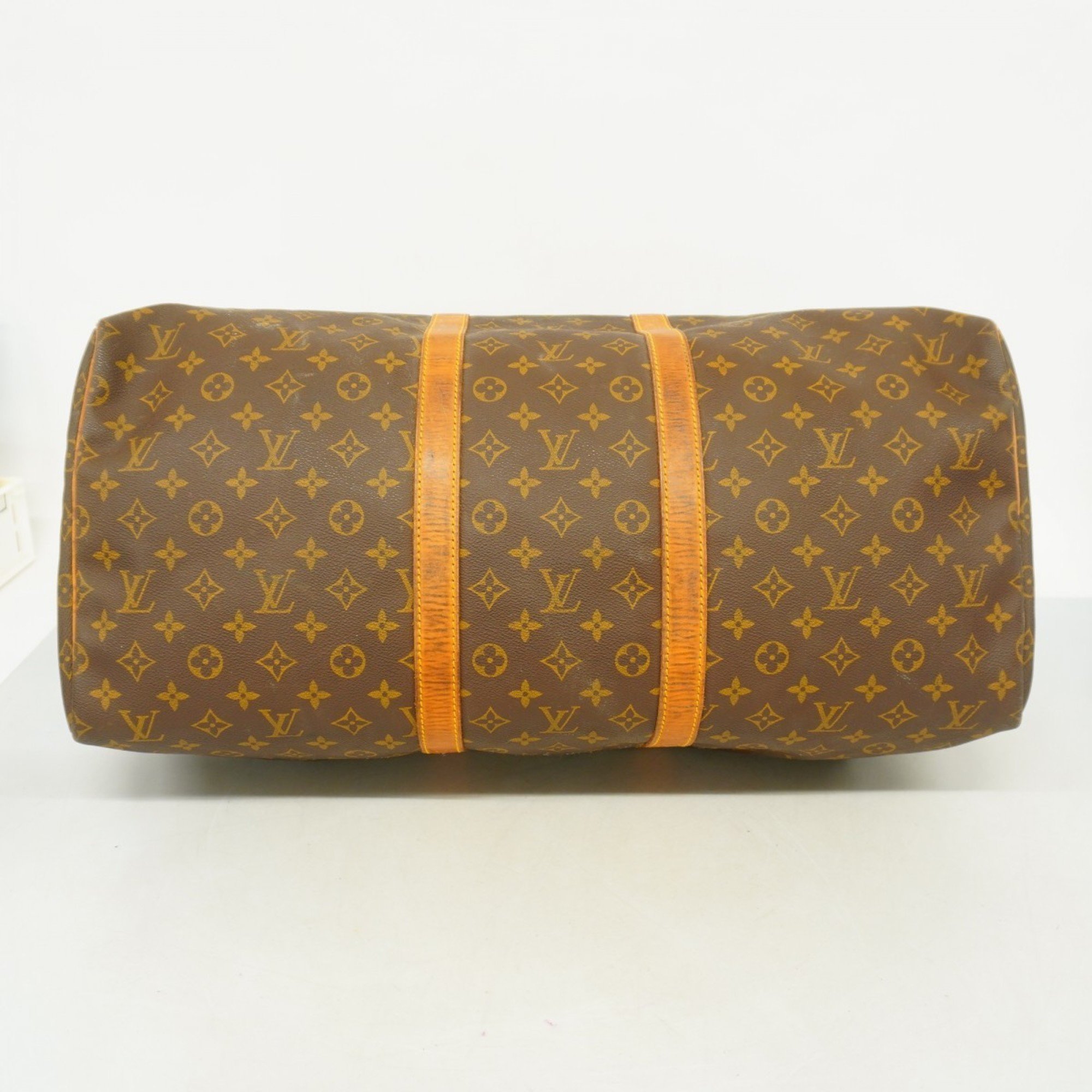 Louis Vuitton Boston Bag Monogram Keepall 55 M41424 Brown Men's Women's