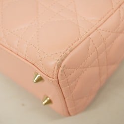 Christian Dior Handbag Cannage Lady Leather Pink Champagne Ladies