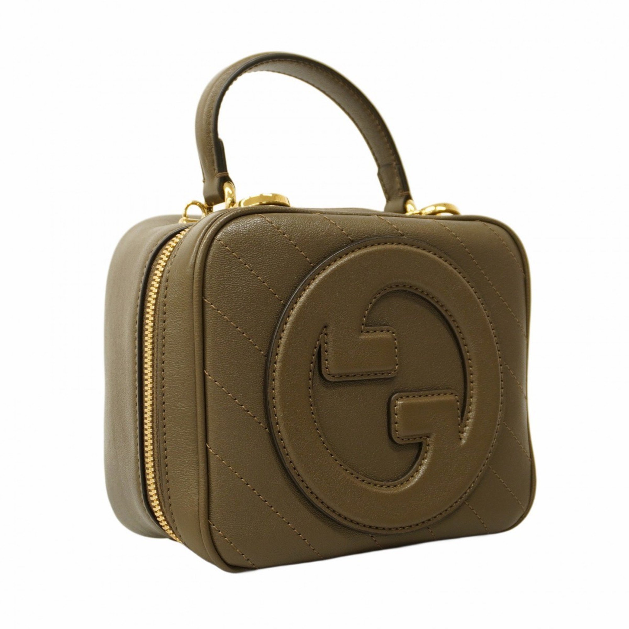 Gucci handbag Blondie 744434 leather khaki ladies