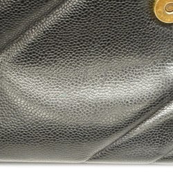 Chanel Shoulder Bag Bias Stitch Caviar Skin Black Women's