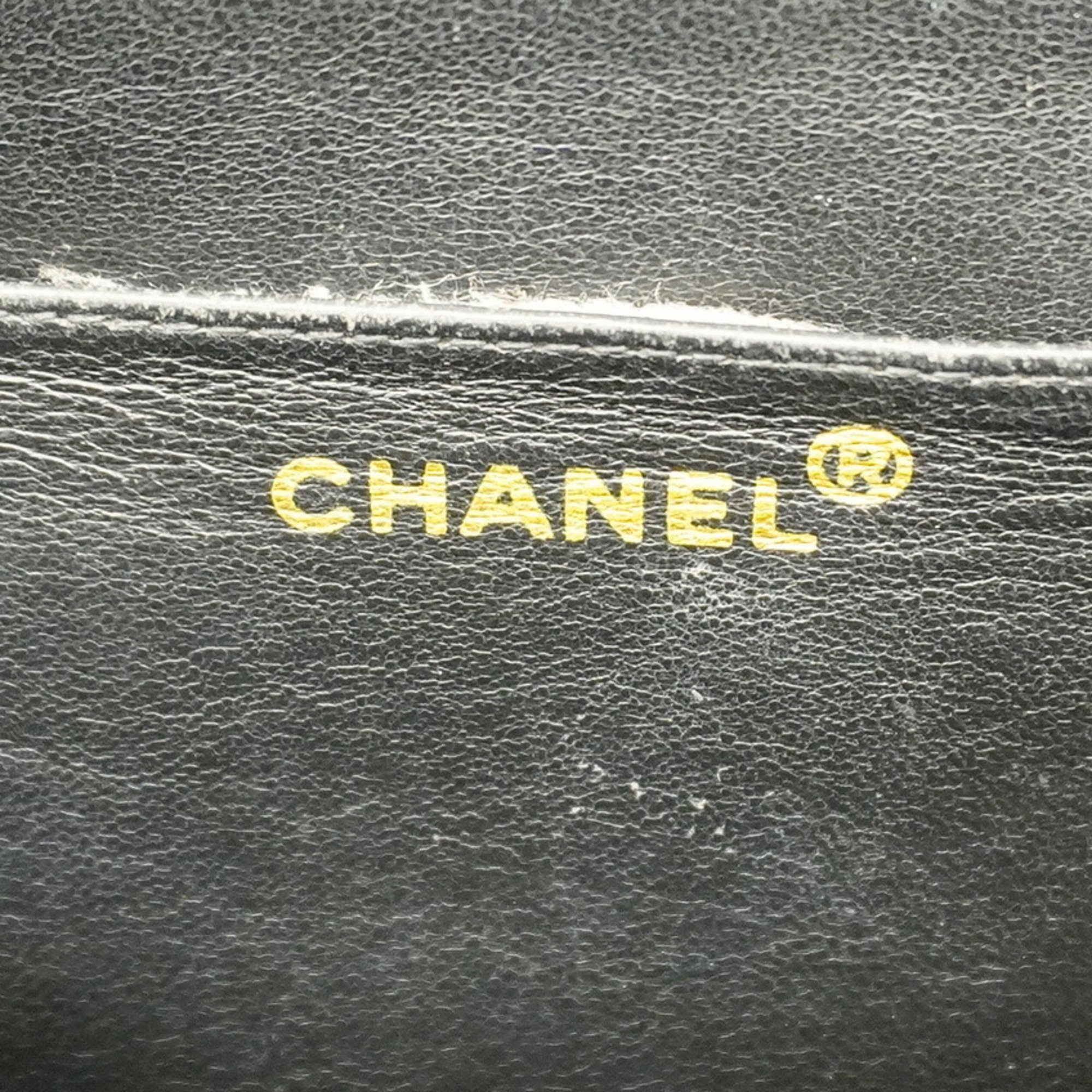 Chanel Shoulder Bag Bias Stitch Caviar Skin Black Women's