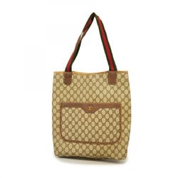 Gucci Tote Bag GG Supreme Sherry Line 39 02 003 Brown Green Red Women's