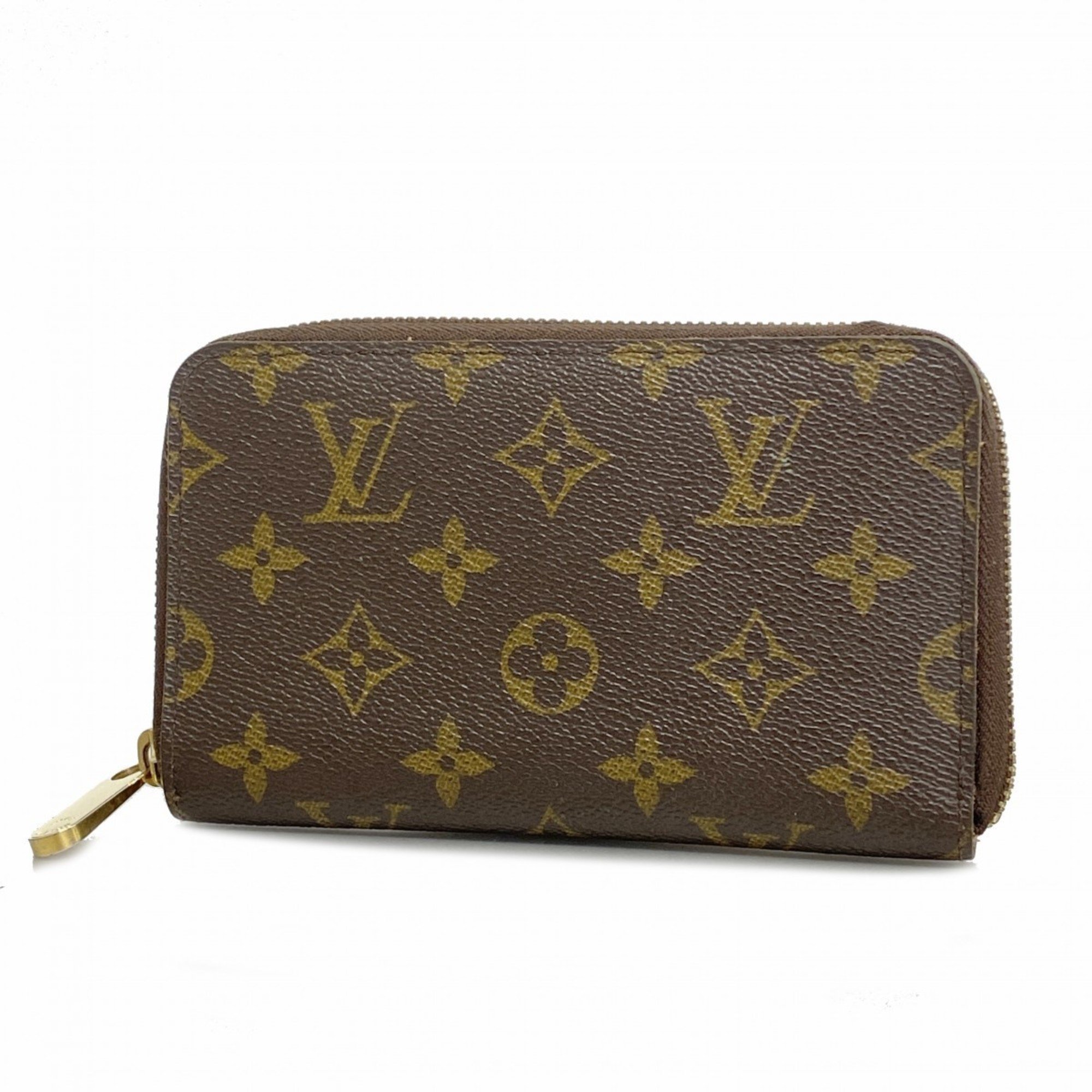 Louis Vuitton Long Wallet Monogram Zippy Compact M40499 Brown Men's Women's