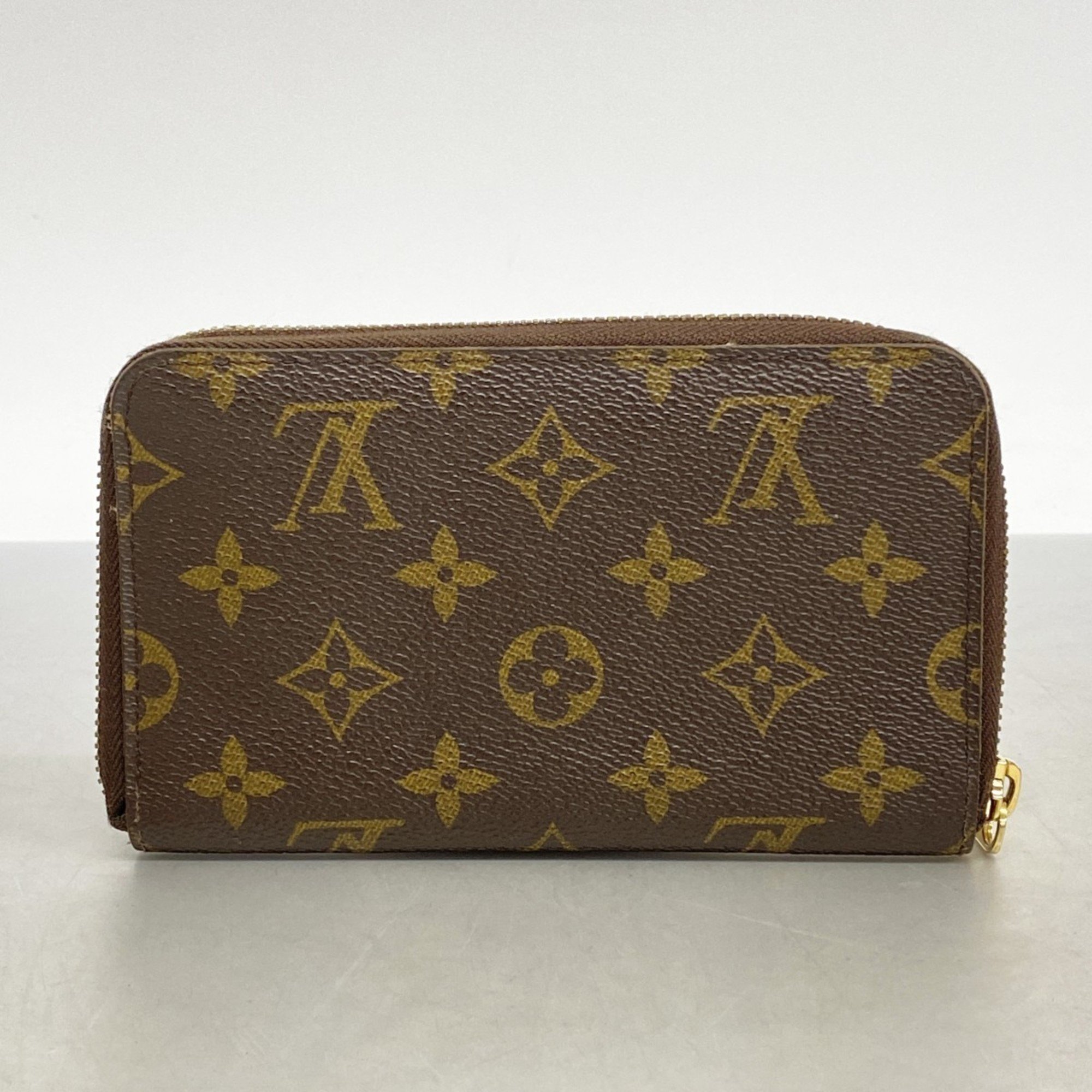 Louis Vuitton Long Wallet Monogram Zippy Compact M40499 Brown Men's Women's