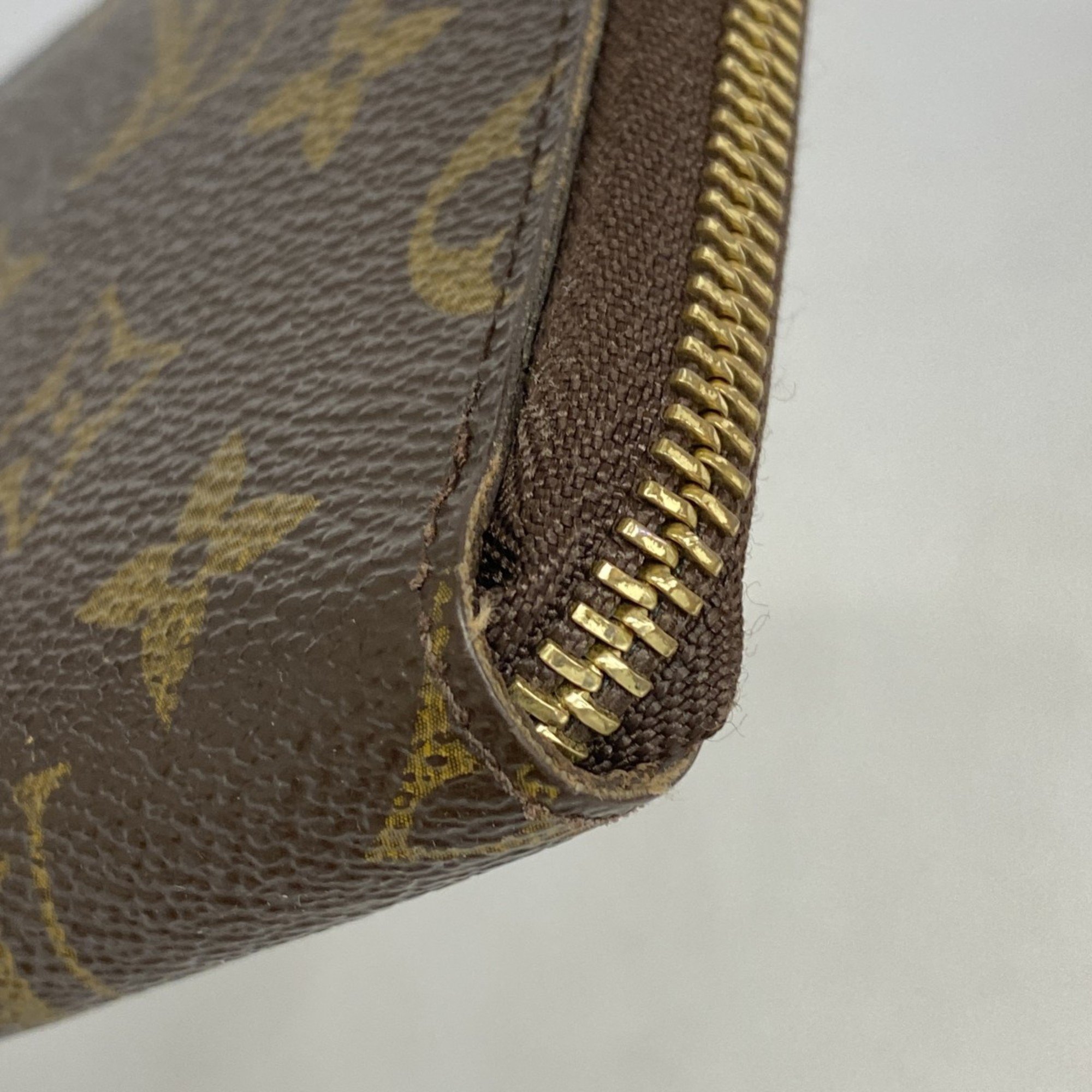 Louis Vuitton Long Wallet Monogram Zippy Compact M40499 Brown Men's Women's