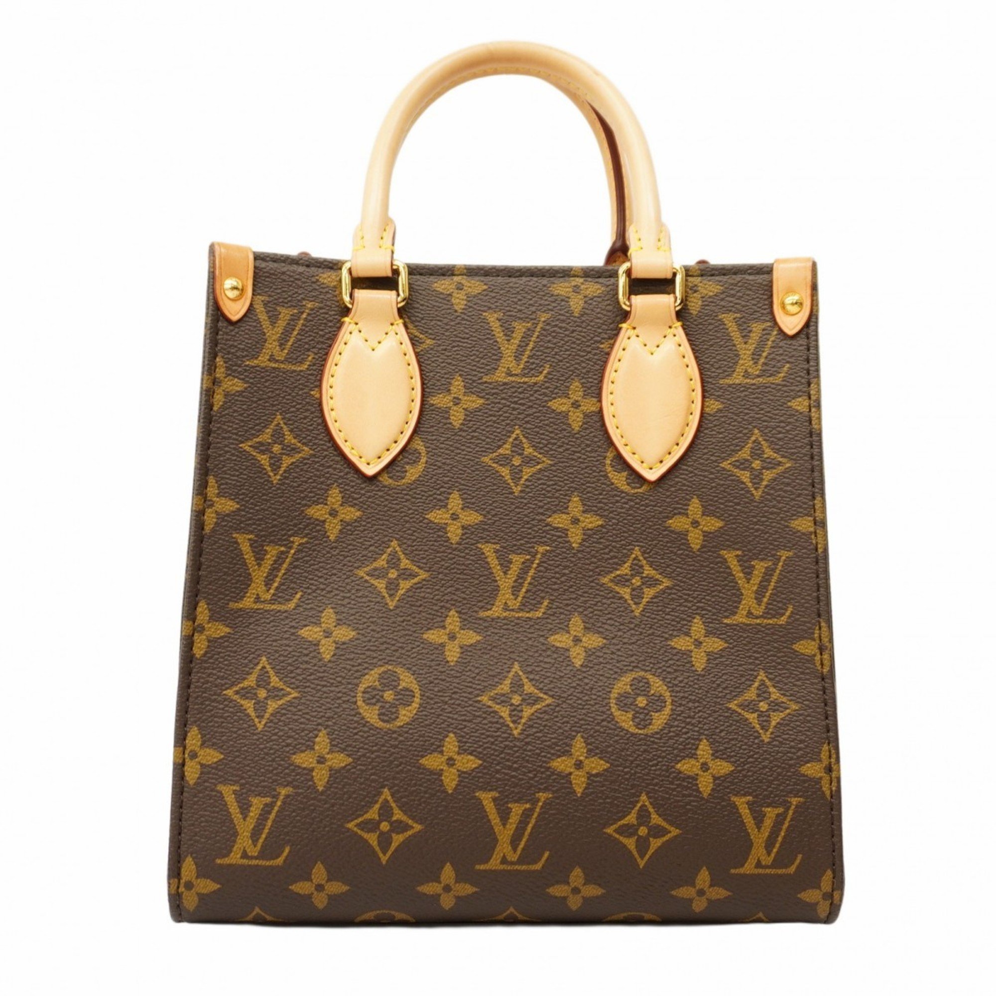 Louis Vuitton Handbag Monogram Sac Plat BB M46265 Brown Ladies