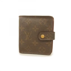 Louis Vuitton Wallet Monogram Compact Zip M61667 Brown Men's Women's