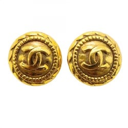 Chanel Earrings Coco Mark Circle GP Plated Gold Ladies