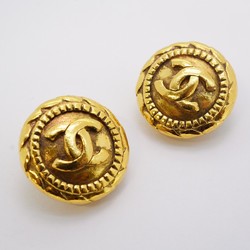 Chanel Earrings Coco Mark Circle GP Plated Gold Ladies