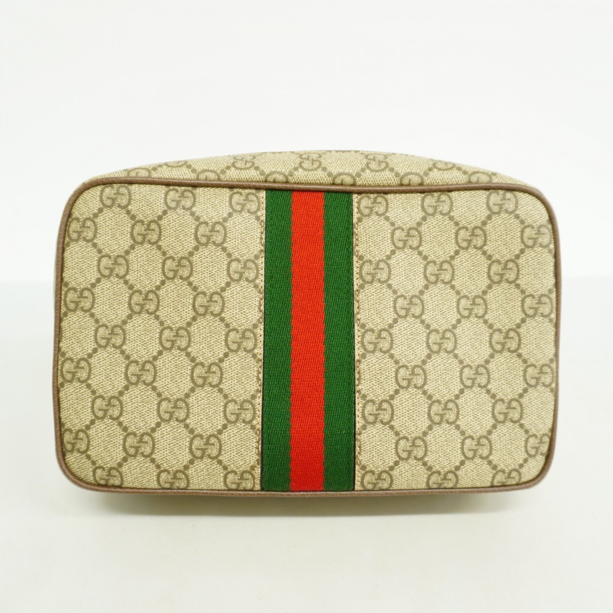 Gucci Pouch GG Supreme Ophidia 760019 Brown Green Red Women's