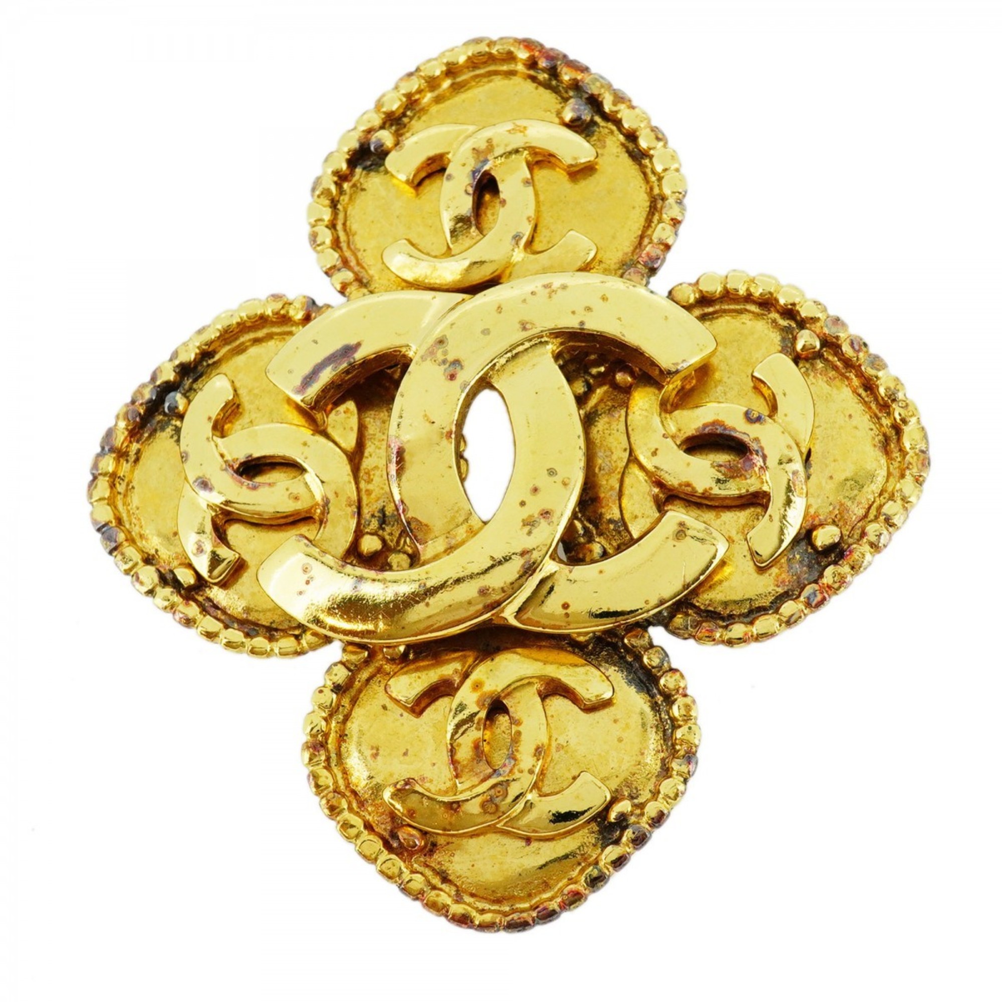 Chanel Brooch Coco Mark GP Plated Gold Ladies