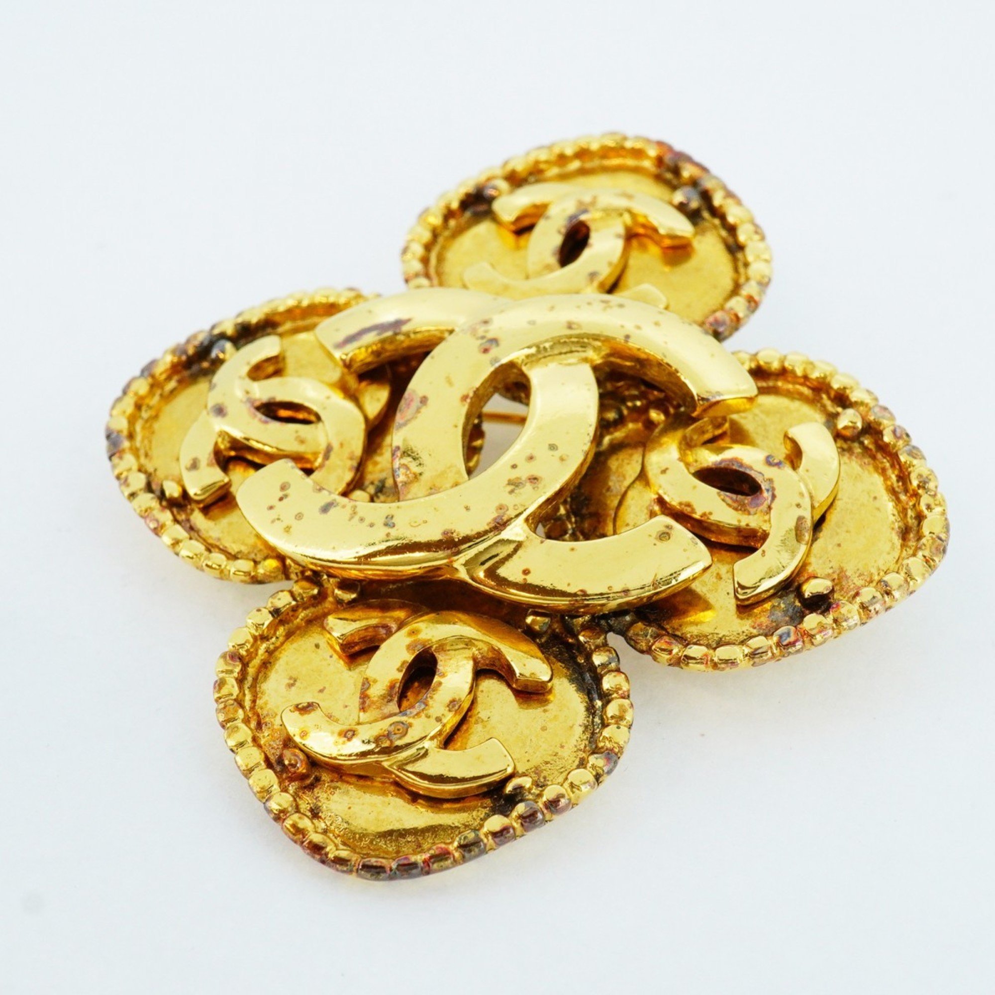 Chanel Brooch Coco Mark GP Plated Gold Ladies