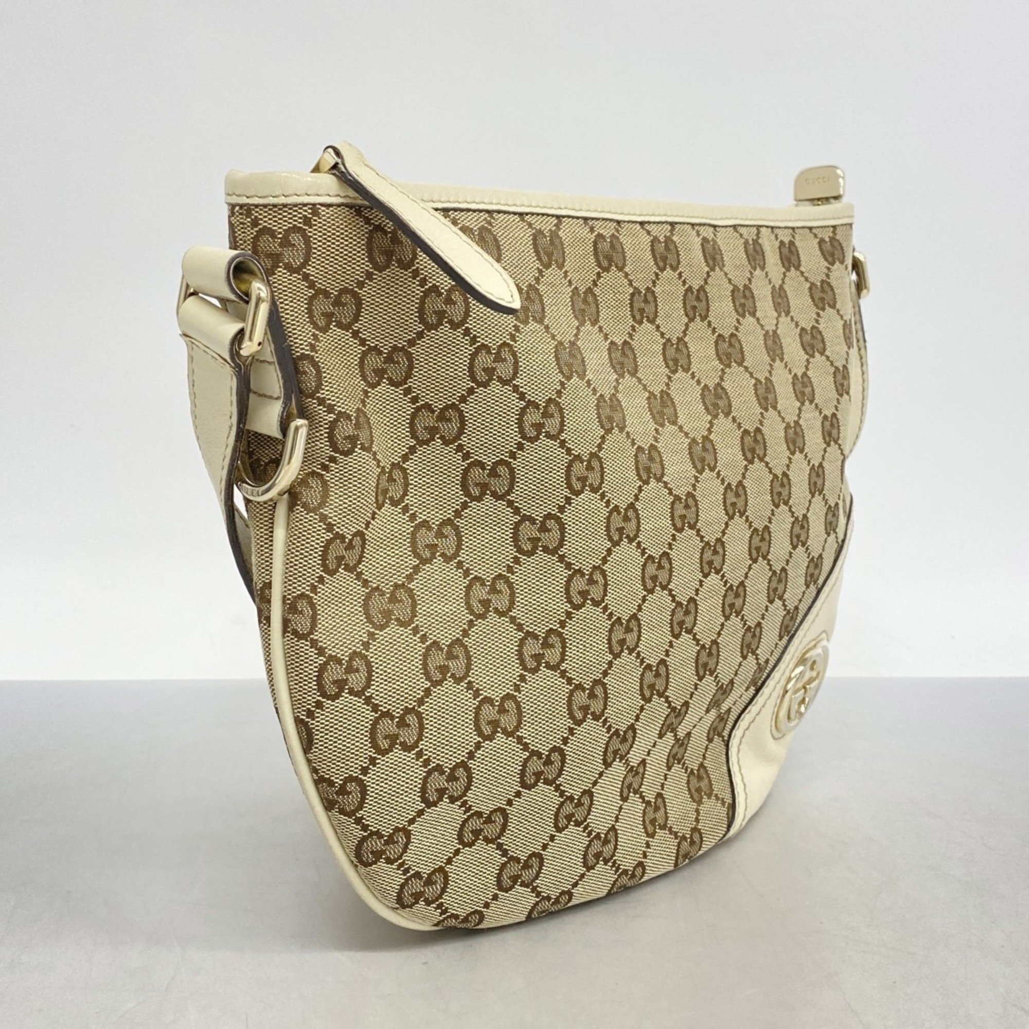 Gucci Shoulder Bag GG Canvas 169998 Brown Women's