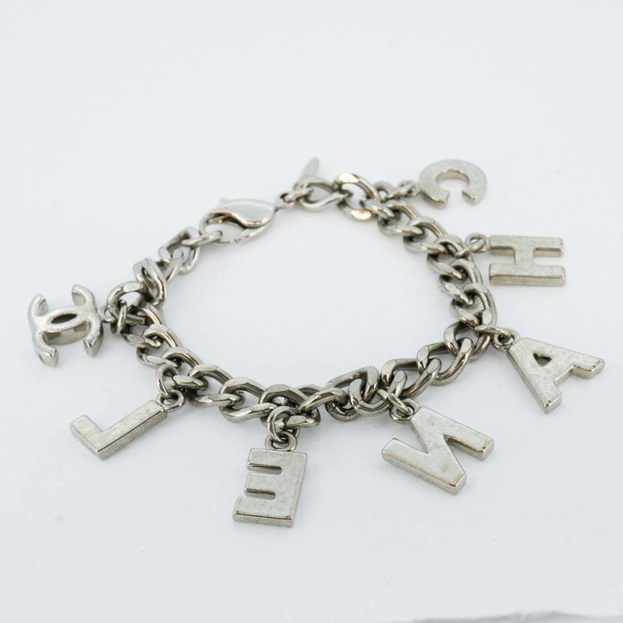 Chanel bracelet Coco mark metal silver ladies