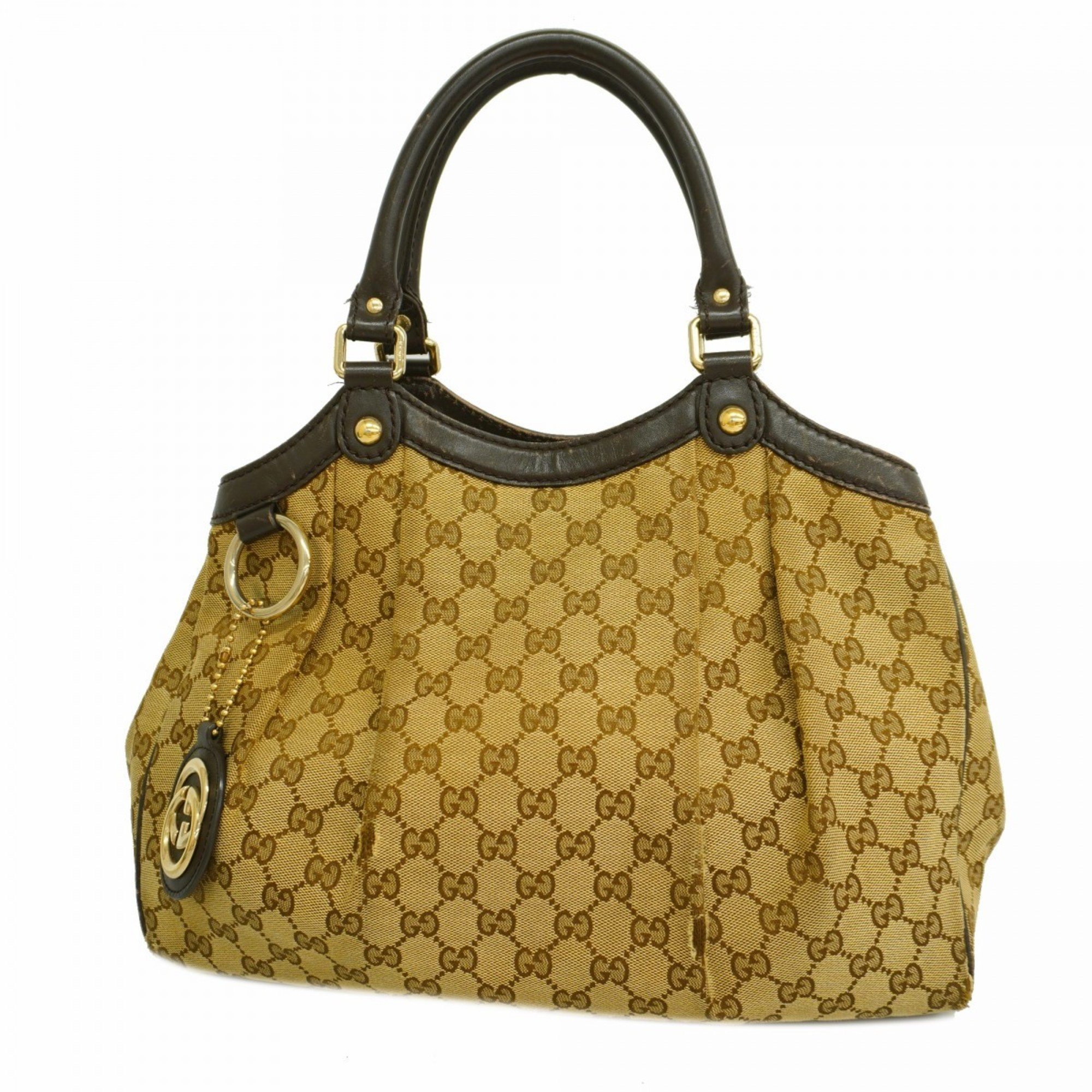 Gucci Handbag GG Canvas 211944 Brown Champagne Ladies