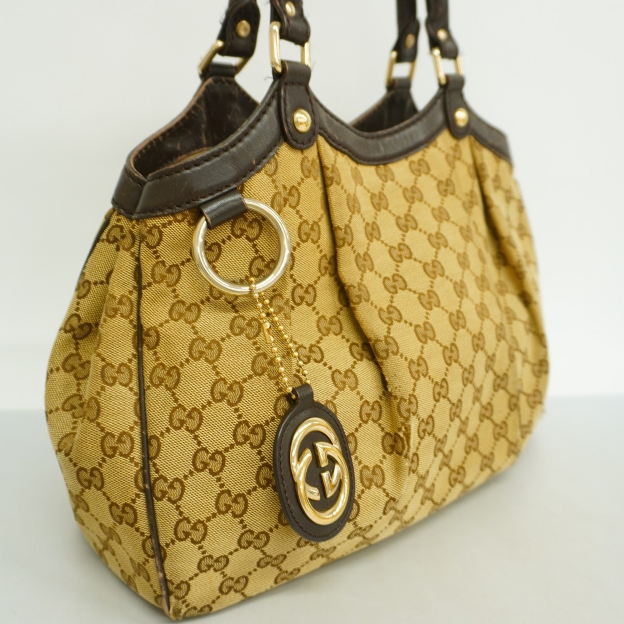 Gucci Handbag GG Canvas 211944 Brown Champagne Ladies