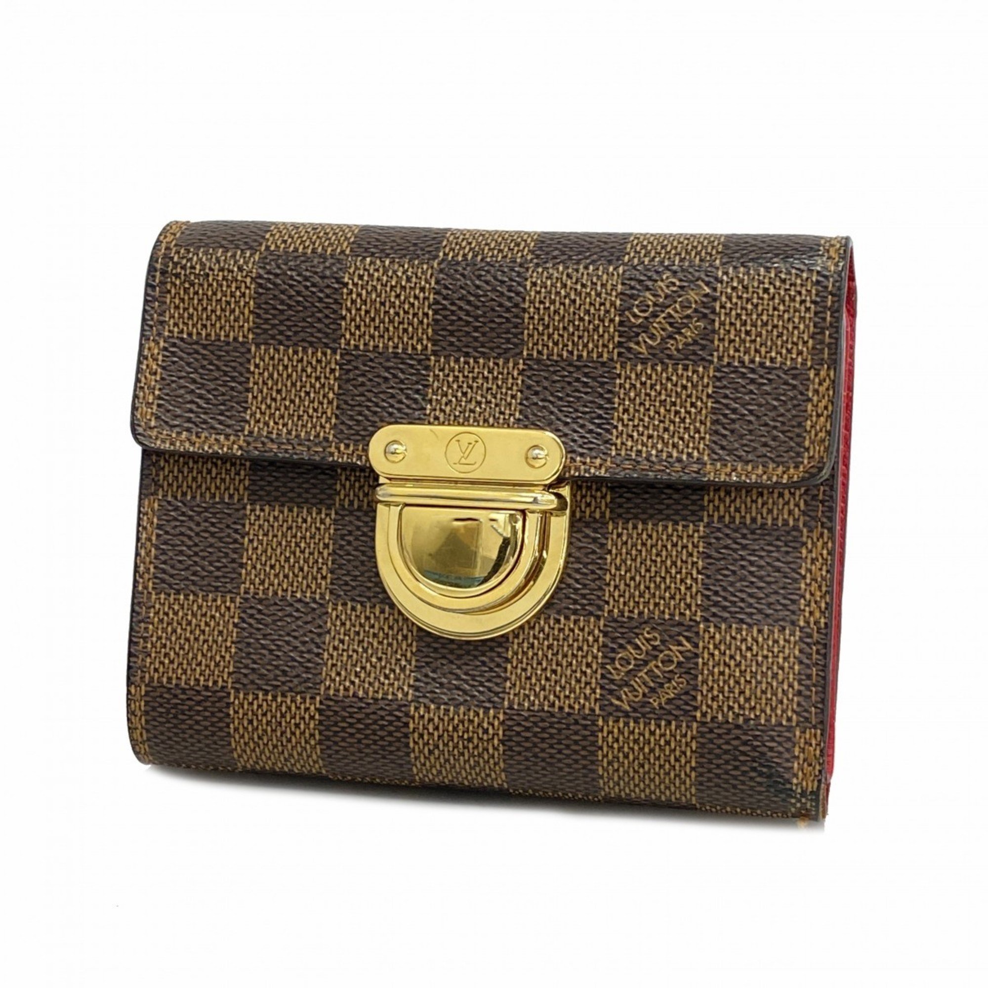 Louis Vuitton Tri-fold Wallet Damier Portefeuille Koala N60005 Ebene Women's