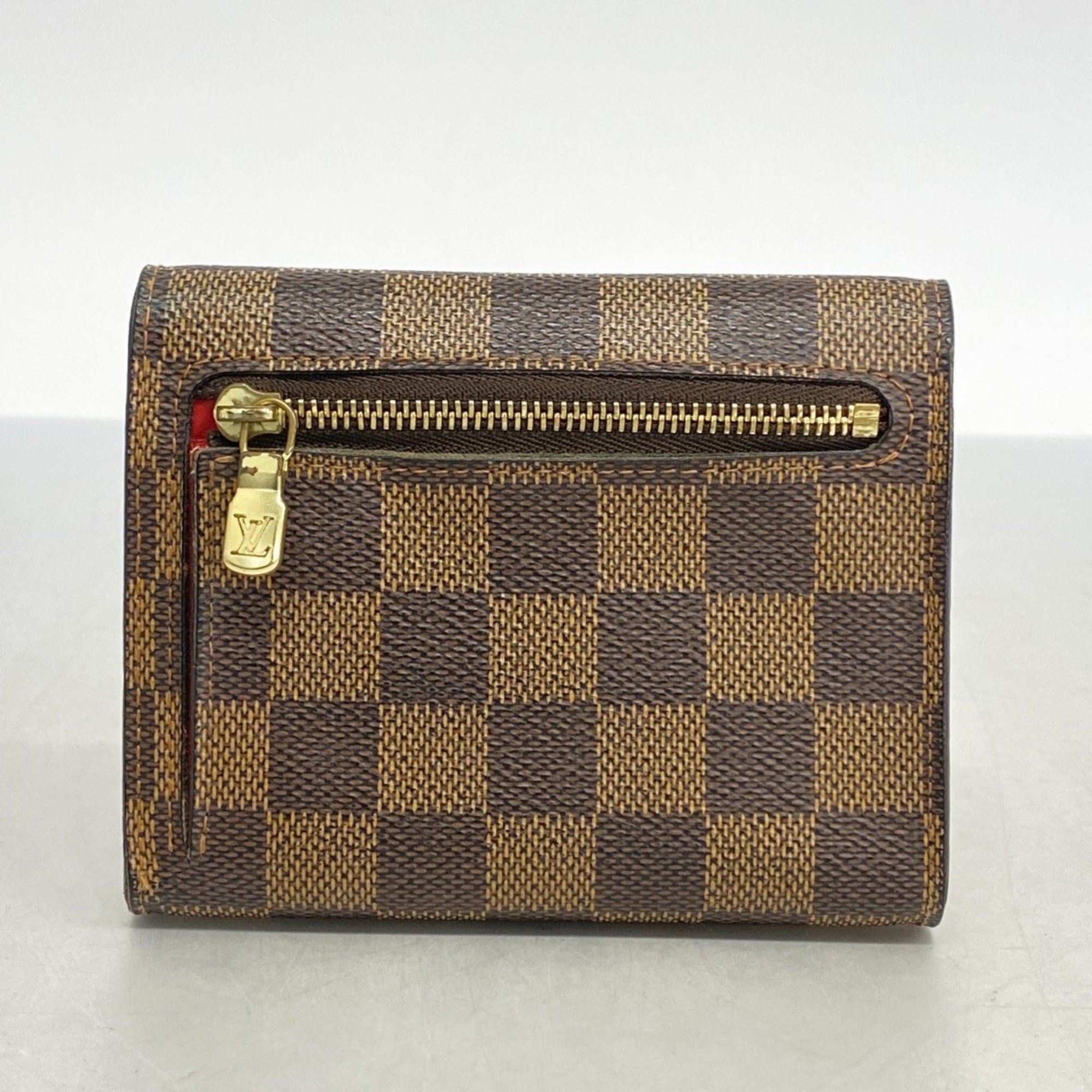 Louis Vuitton Tri-fold Wallet Damier Portefeuille Koala N60005 Ebene Women's