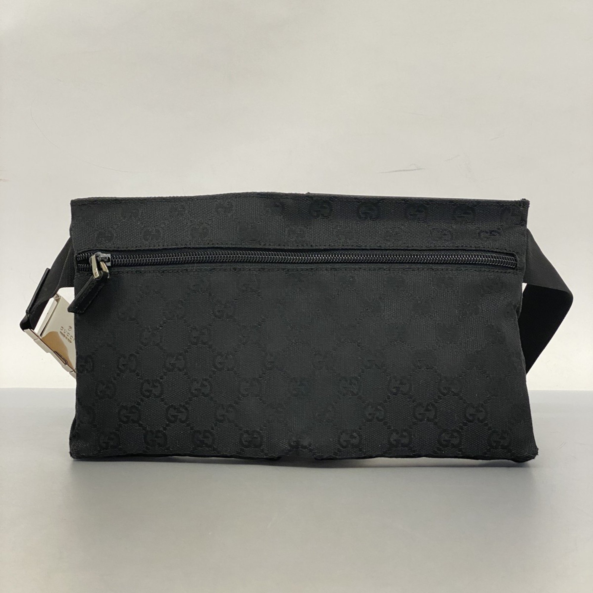 Gucci Waist Bag GG Canvas 28566 Black Men Women