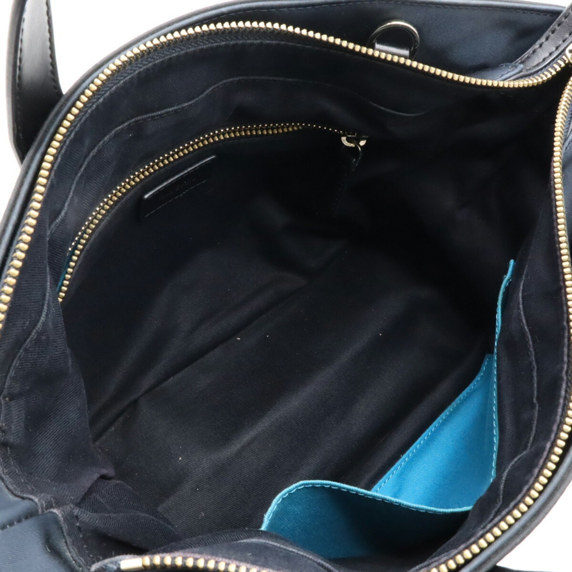 Paul Smith Tote Bag Shoulder Nylon Leather Black Blue PWR021