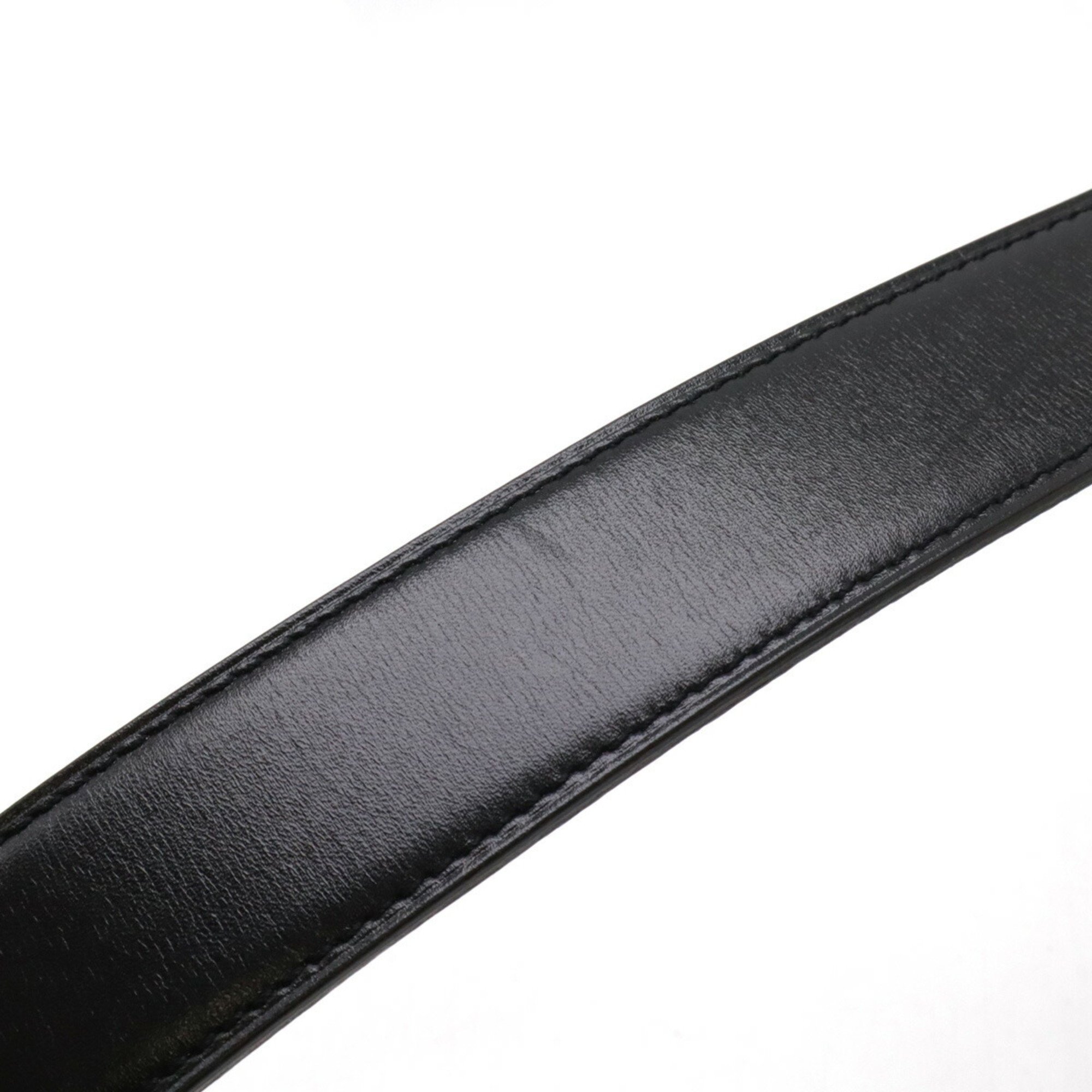 HERMES Constance H Belt, Reversible, Box Calf, Togo Leather, Black, Chocolate, #80, □N Stamp