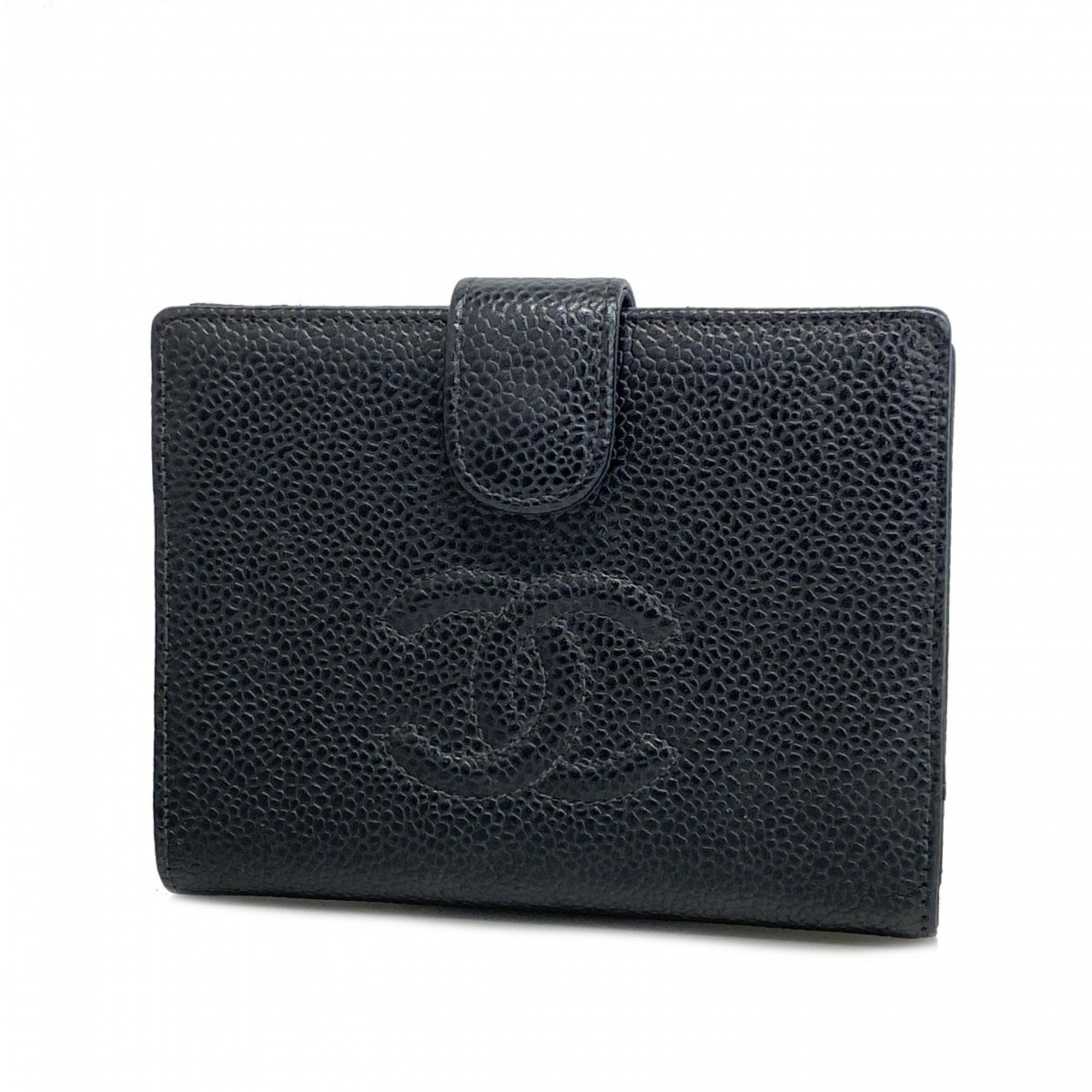 chanel wallet caviar skin black ladies