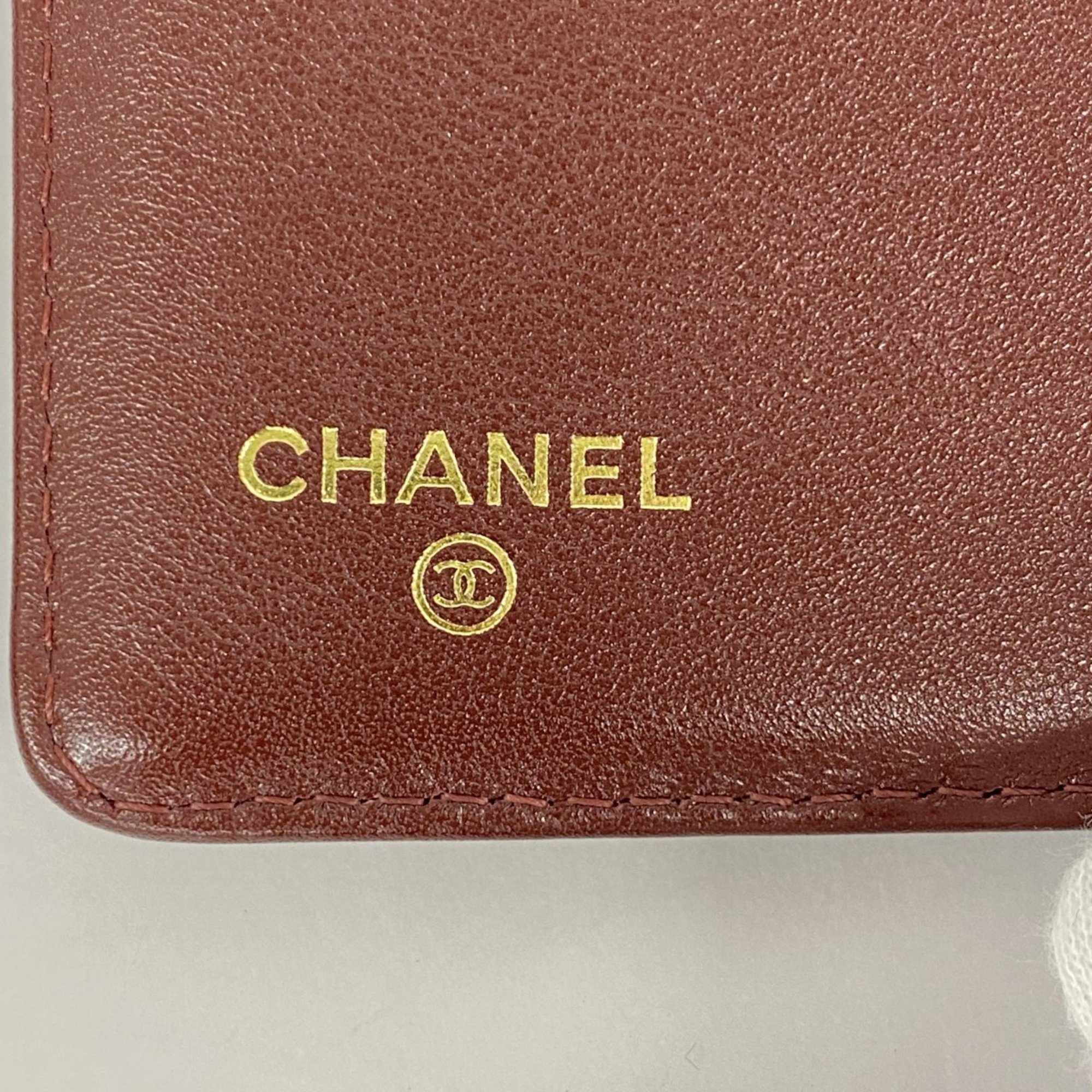 Chanel Long Wallet Matelasse Caviar Skin Black Women's