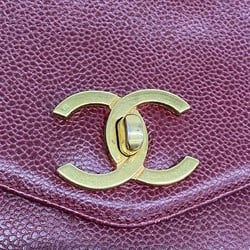 Chanel Shoulder Bag Caviar Skin Bordeaux Women's