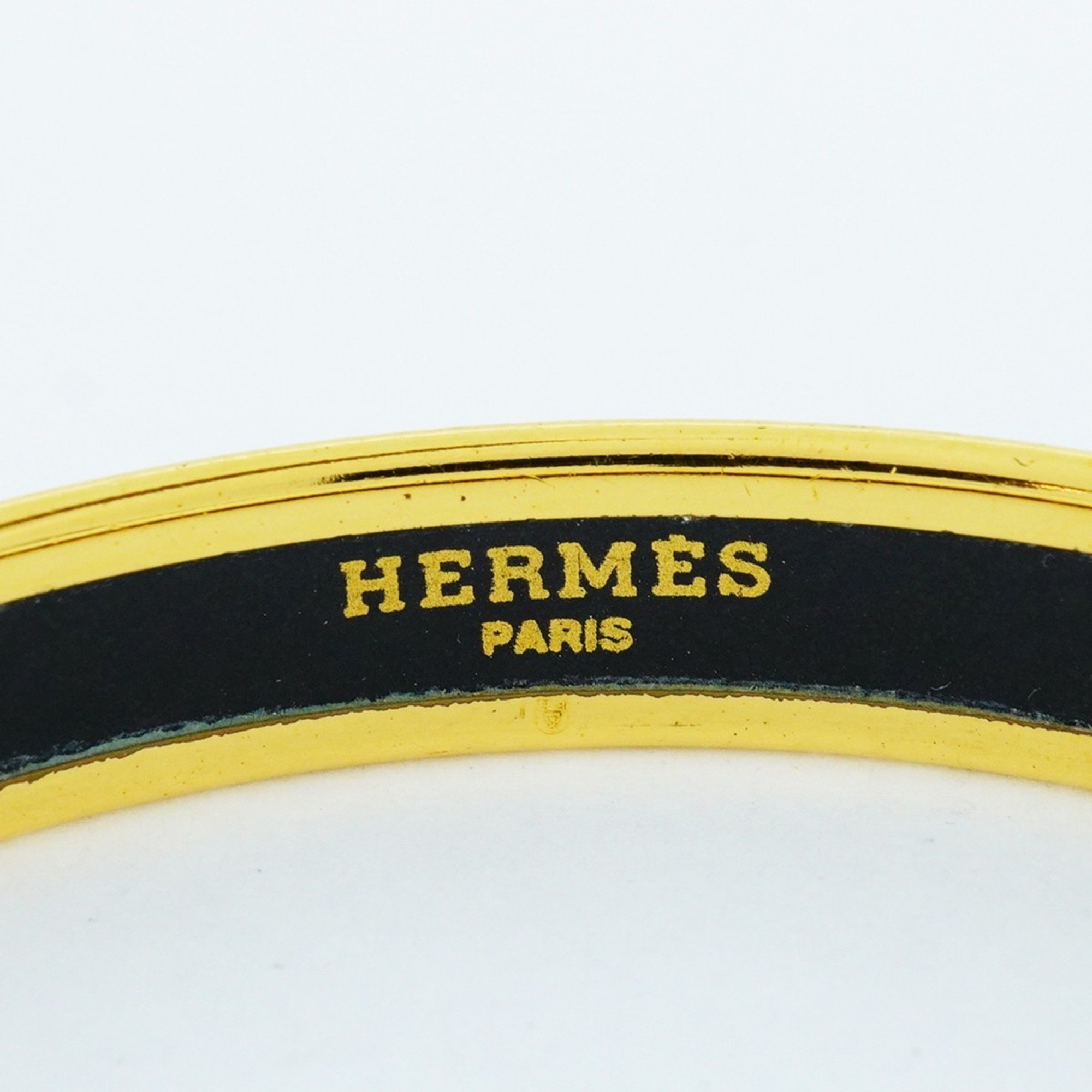 Hermes Bangle, Enamel PM, GP Plating, Cloisonne, Gold, Multicolor, Women's