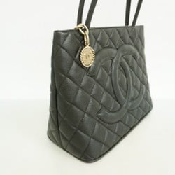 Chanel Tote Bag Reproduction Caviar Skin Black Women's