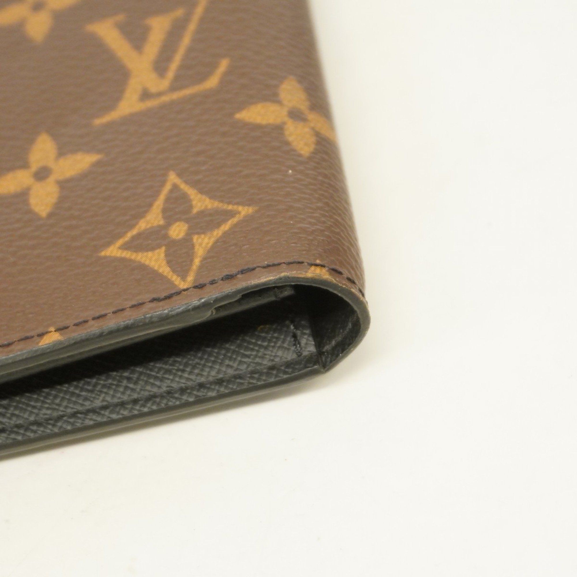 Louis Vuitton Long Wallet Monogram Portefeuille Brazza NM M80523 Brown Black Orange Green Men's