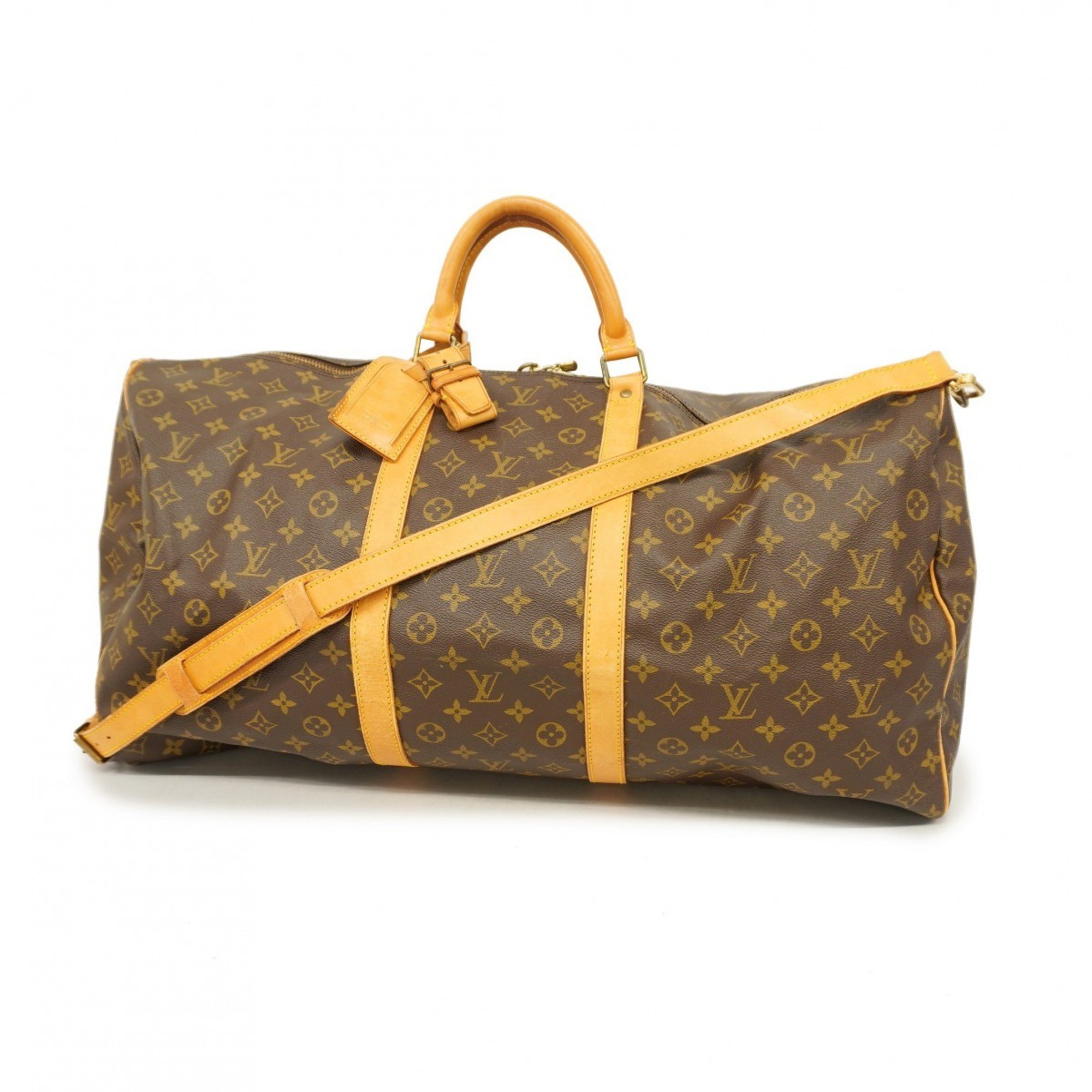 Louis Vuitton Boston Bag Monogram Keepall Bandouliere 60 M41412 Brown Men's Women's