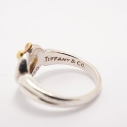 Tiffany Ring Ribbon Heart K18YG Yellow Gold Silver 925 Size 7.5 Ladies