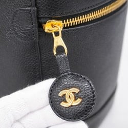 Chanel Vanity Bag Caviar Skin Black Women's