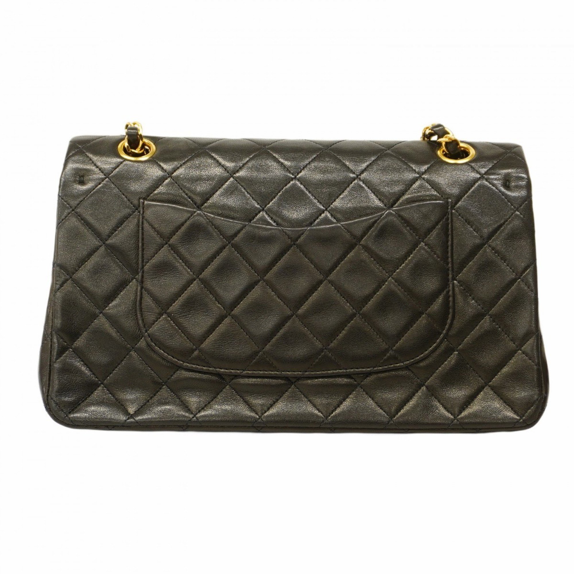 Chanel Shoulder Bag Matelasse Lambskin Black Women's