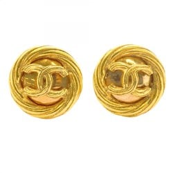 Chanel Earrings Coco Mark Circle GP Plated Gold Ladies