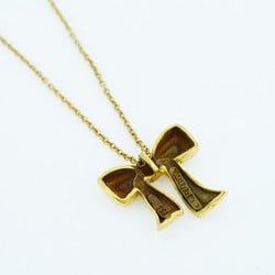 Tiffany Necklace Bow Ribbon K18YG Yellow Gold Ladies