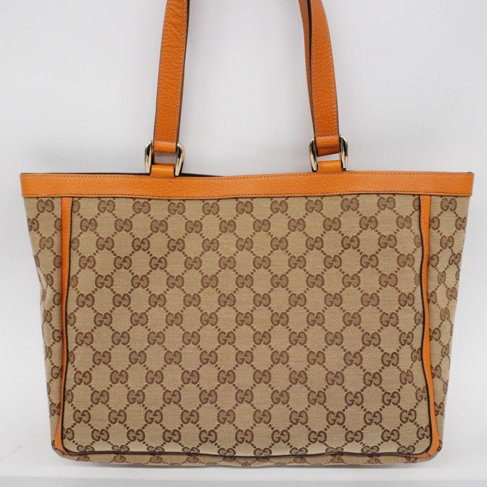 Gucci Tote Bag GG Canvas Abby 146247 Brown Orange Women's