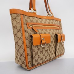 Gucci Tote Bag GG Canvas Abby 146247 Brown Orange Women's